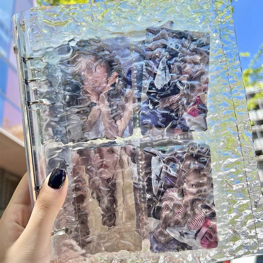 K-pop A5 Photocard Binder – Water Ripple Acrylic 4 Pocket Card Holder Album for Idol Collections