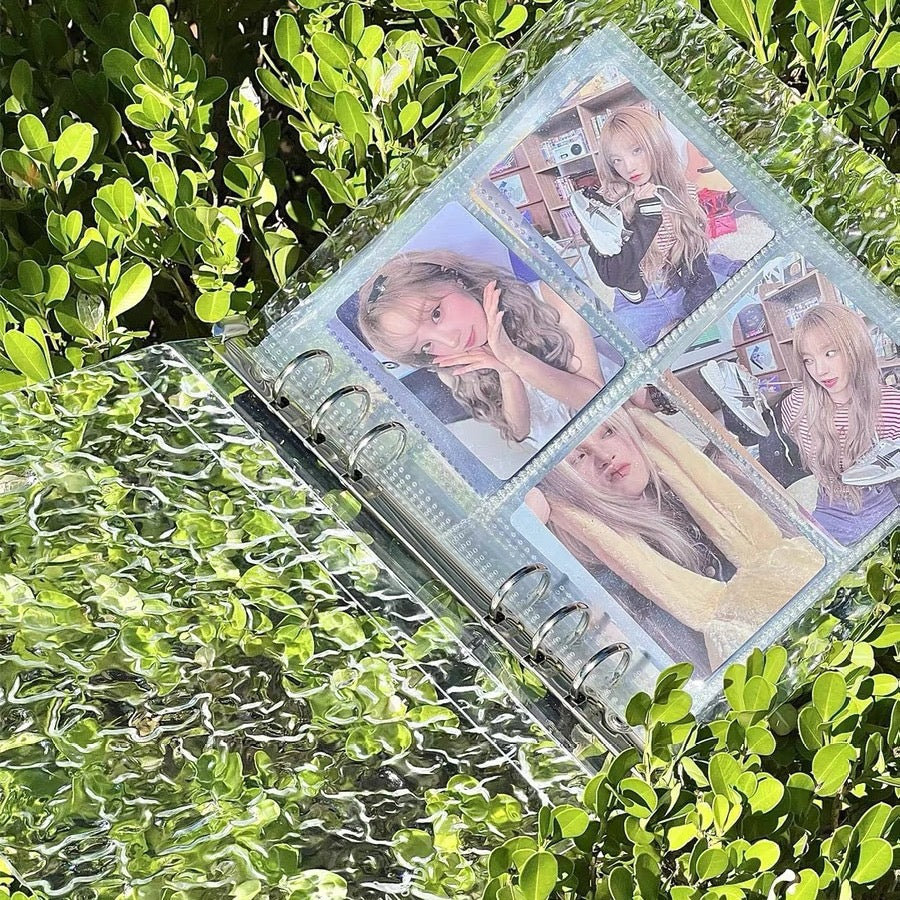 K-pop A5 Photocard Binder – Water Ripple Acrylic 4 Pocket Card Holder Album for Idol Collections