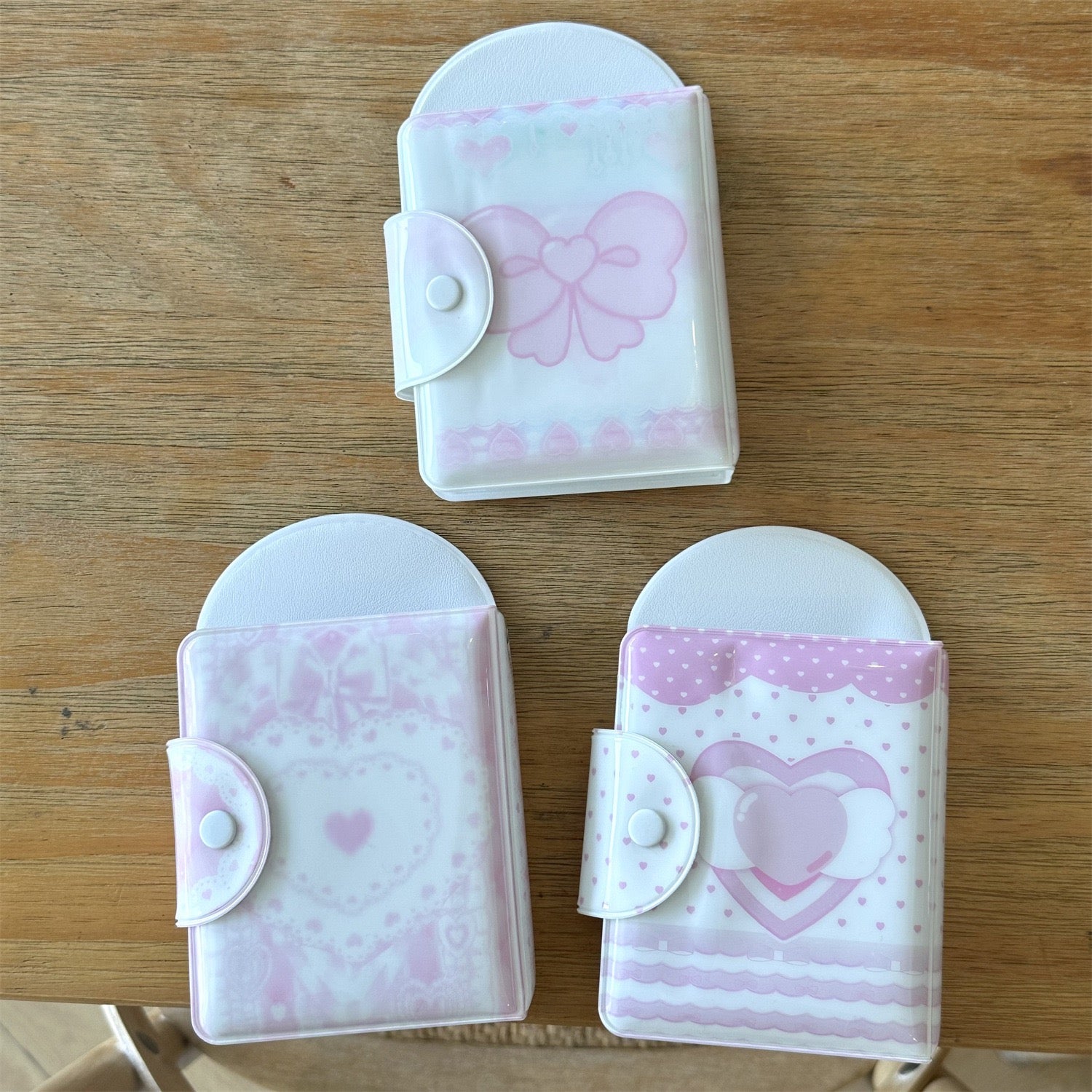 Pink Aesthetic Heart Wings Photocard Binder – 3-Inch 1-Pocket Instax & Kpop Idol Card Album