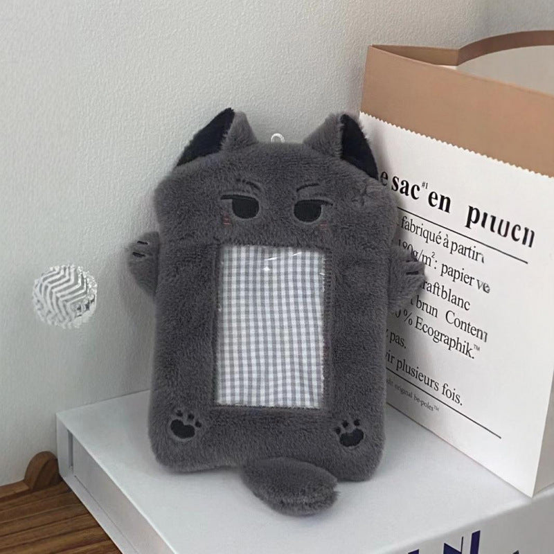 Cute Plush Photocard Holder Pouch – Korean Style Mini Idol Card Bag, Keychain & Backpack Accessory